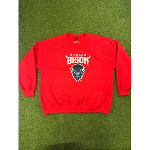 Venley Howard University Bison Sweatshirt Red Mens XL Crewneck Pullover NCAA